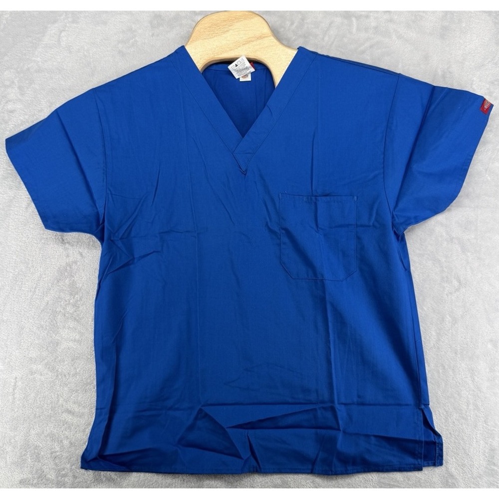 Dickies Medical Nurse‎ Scrub Top Blue XS 20x26 NWOT